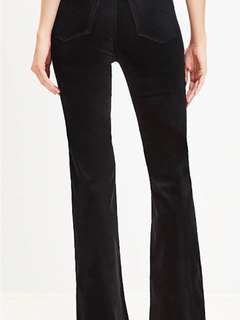 LOFT Petite Slim Flare Pants – Stretch Velvet – Black – Size 24P / 00 – NWT